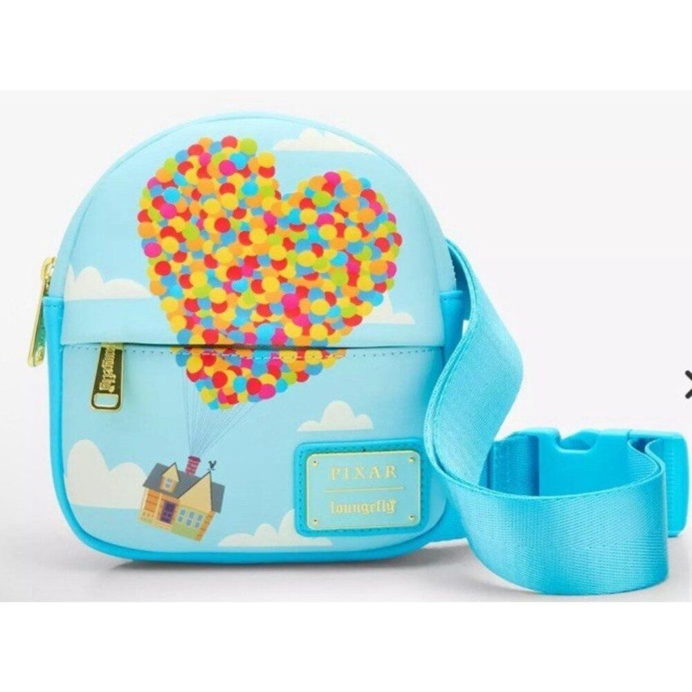 Loungefly Disney Pixar Up Carl Ellie House & Balloons Wristlet or Belt Bag NEW